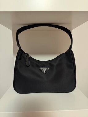 Prada Black Nylon Hobo Shoulder Bag